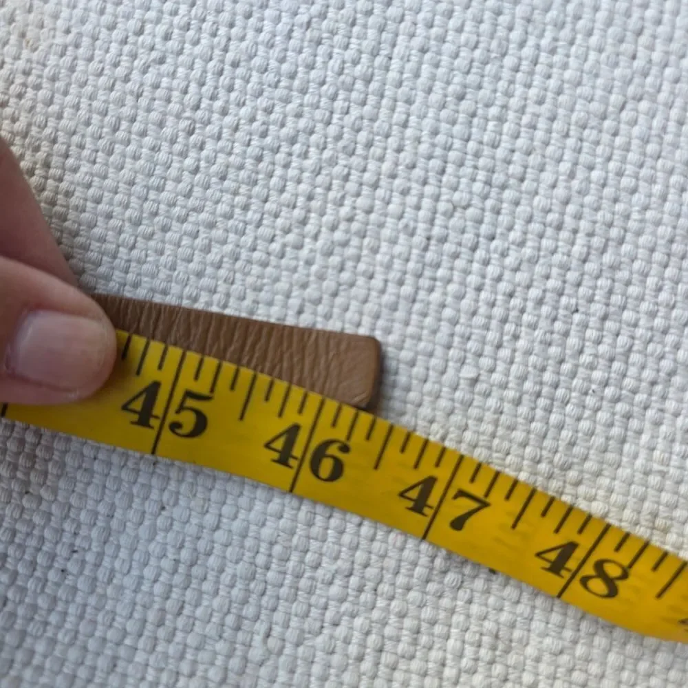 Thin extra long tan 100% leather belt